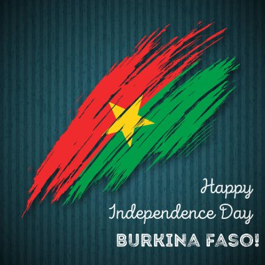 Burkina Faso Bağımsızlık günü vatansever tasarım etkileyici fırça darbesi ulusal bayrak renk