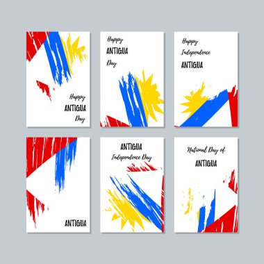 Antigua vatansever kartları Milli Günü ifade fırça darbesi beyaz Milli bayrak renk için