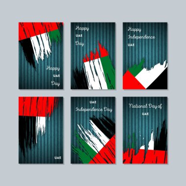 BAE vatansever kartları için Milli Günü ifade fırça darbesi kara günü ulusal bayrak renklerde