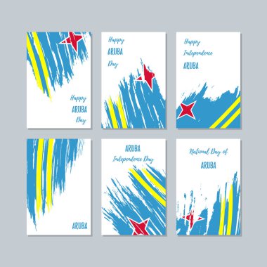 Aruba vatansever kartları Milli Günü ifade fırça darbesi beyaz Milli bayrak renk için