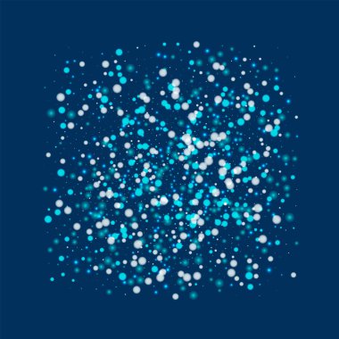 Derin mavi arka plan vektör üzerinde güzel yağan kar ile güzel düşen kar kare çerçeve