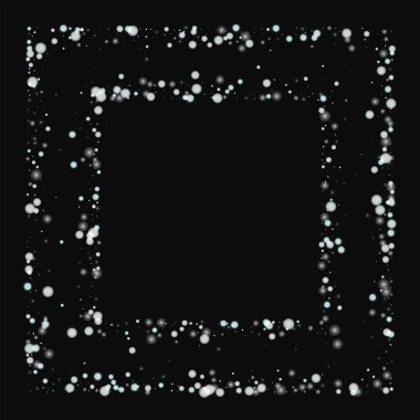 Güzel yağan kar kare siyah arka planda vektör güzel yağan kar ile kaotik çerçeve