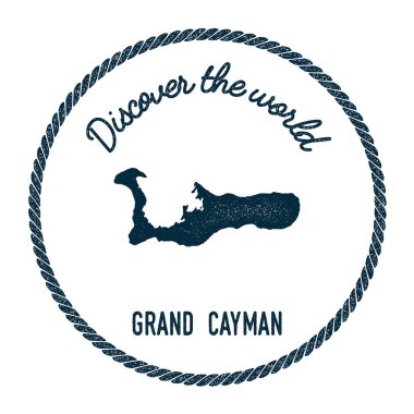 Grand Cayman eşlem vintage ' Dünya Insignia hippi tarzı deniz posta pulu ile keşfedin