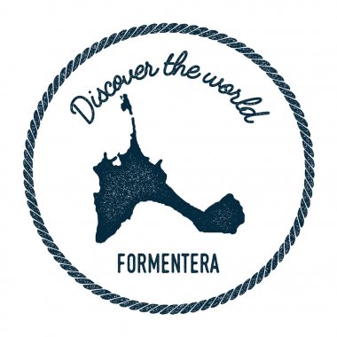 Formentera eşlem vintage ' Dünya Insignia hippi tarzı deniz posta pulu ile keşfedin