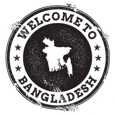 Vintage pasaport hoş geldiniz damga ile Bangladeş harita Grunge lastik damgası ile Bangladeş hoş geldiniz