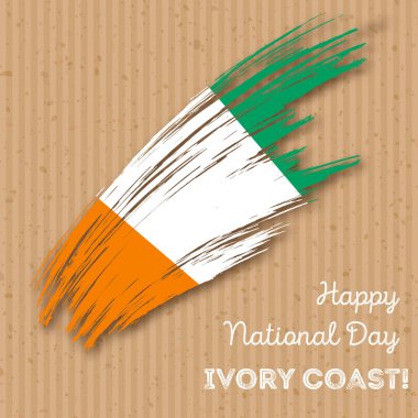 Fildişi Sahili Bağımsızlık günü vatansever tasarım etkileyici fırça darbesi ulusal bayrak renk