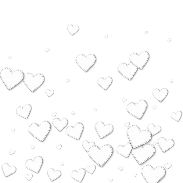 Recorte de corazones de papel blanco Gradiente inferior con recorte de corazones de papel blanco sobre fondo blanco — Archivo Imágenes Vectoriales