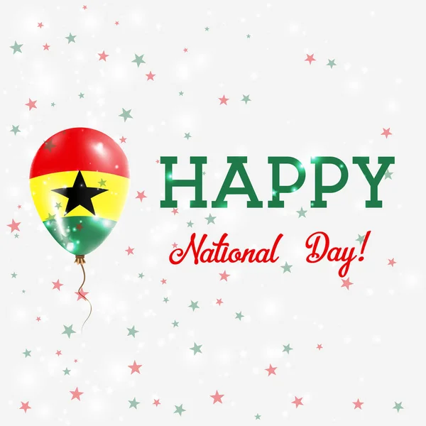 Патриотический плакат Дня Ганы "Летящий резиновый шар в цветах Ганы" — стоковый вектор