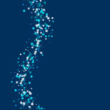 Derin mavi arka plan vektör üzerinde güzel yağan kar ile güzel düşen kar sol dalga