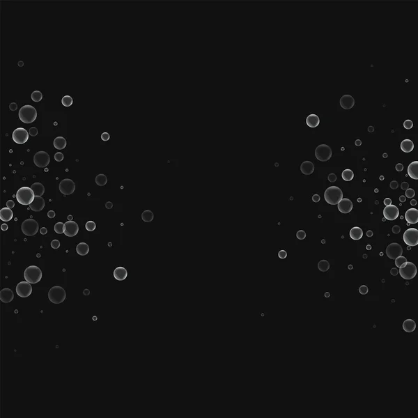 Seifenblasen Halbkreise mit Seifenblasen auf schwarzem Hintergrund Vektor Illustration — Stockvektor