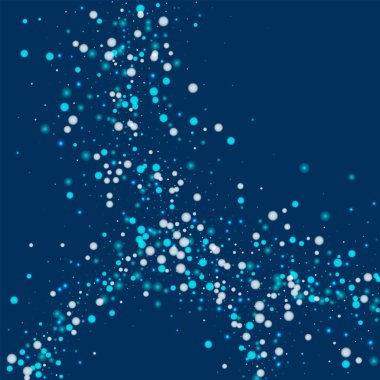 Derin mavi arka plan vektör üzerinde güzel yağan kar ile soyut güzel yağan kar daireler