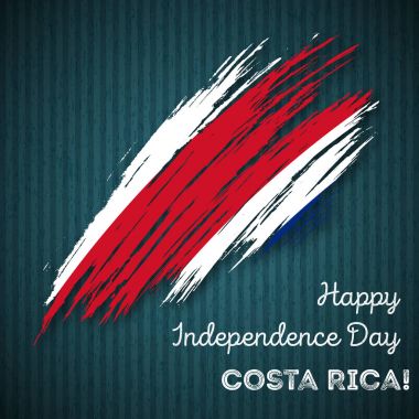 Kosta Rika Bağımsızlık günü vatansever tasarım etkileyici fırça darbesi ulusal bayrak renk