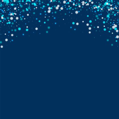 Güzel düşen kar soyut üst kenarlık koyu mavi zemin üzerine güzel yağan kar ile