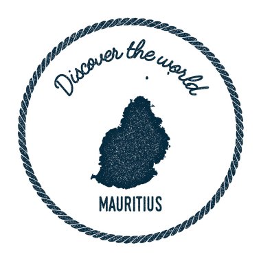 Mauritius eşlem vintage ' Dünya Insignia hippi tarzı deniz posta pulu ile keşfetmek