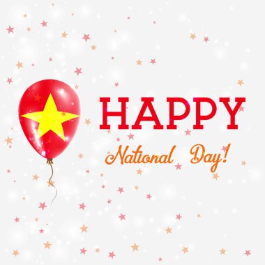 Vietnam ulusal gün vatansever poster uçan lastik balon Vietnamca bayrak renkleri