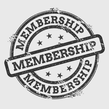 Üyelik lastik damgası izole Grunge beyaz arka plan üzerinde metin mürekkep dokulu yuvarlak mühür ve