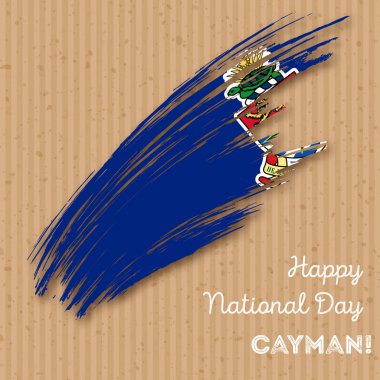 Kayman Bağımsızlık günü vatansever tasarım etkileyici fırça darbesi kraft ulusal bayrak renk