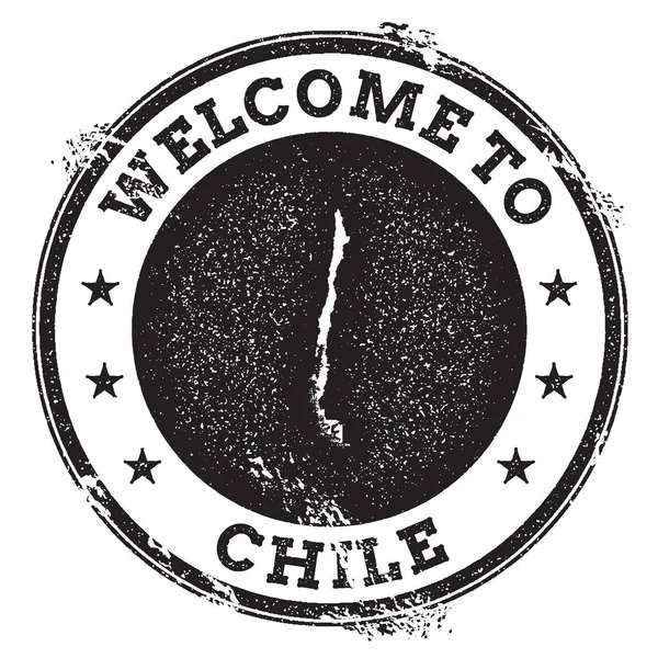 Винтажный паспорт Добро пожаловать штамп с картой Чили Grunge резиновый штамп с текстом Добро пожаловать в Чили — стоковый вектор