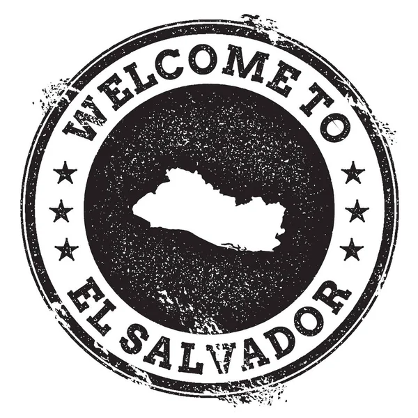 Vintage passport welcome stamp with El Salvador map Grunge rubber stamp with Welcome to El Salvador — Stock Vector