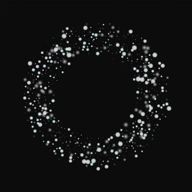 Güzel yağan kar simit şekli ile siyah arka planda vektör güzel yağan kar