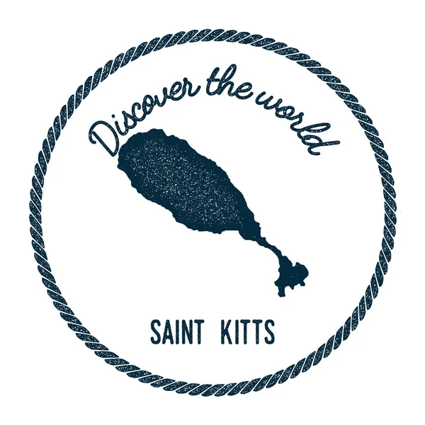 Plan Saint Kitts vintage découvrez le monde des insignes Timbre-poste nautique de style Hipster avec — Image vectorielle