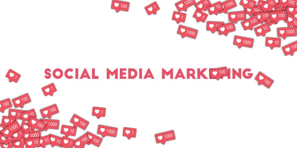 社交媒体营销中抽象形状背景与粉红色计数器社会社交媒体图标 — 图库矢量图片