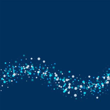 Güzel yağan kar alt dalga ile derin mavi arka plan vektör üzerinde güzel yağan kar