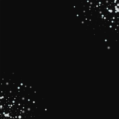 Güzel düşen kar dairesel ile köşeleri güzel yağan kar siyah arka plan vektör