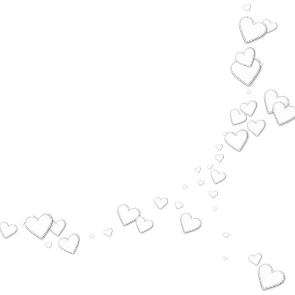 Vackert papper hjärtan abstrakt halvmånar på vit bakgrund vektorillustration — Stock vektor
