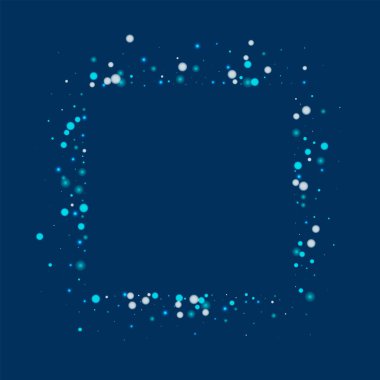 Güzel yağan kar kare koyu mavi zemin üzerine güzel yağan kar ile soyut mess