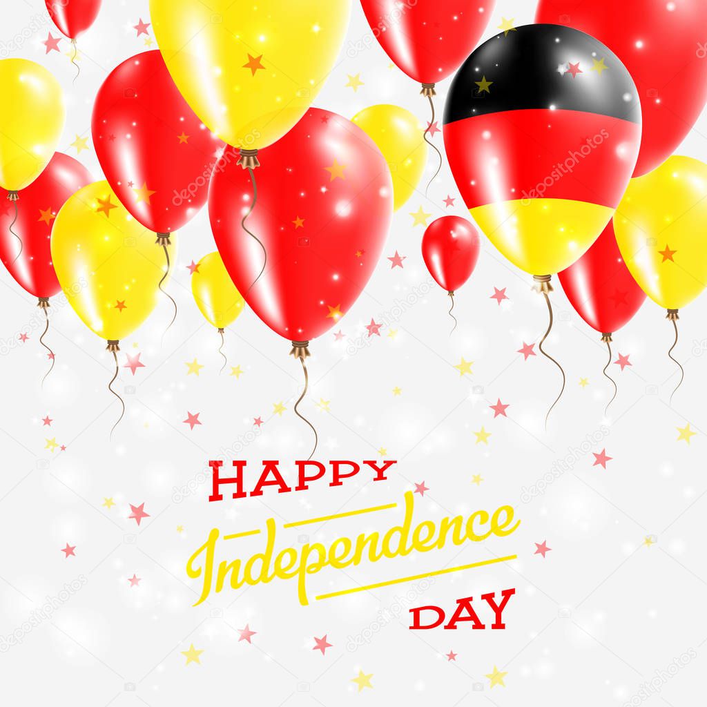 Germany Vector Patriotic Poster Independence Day Placard with Bright Colorful Balloons of Country