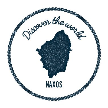 Naxos eşlem vintage ' Dünya Insignia hippi tarzı deniz posta pulu yuvarlak keşfetmek