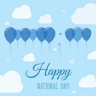 Honduras ulusal gün düz vatansever Poster satır balon Honduras bayrağı mutlu renklerde