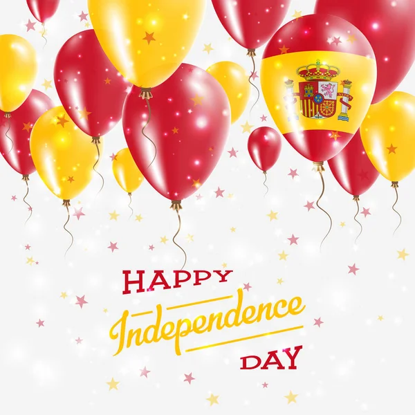 Spagna Vector Patriotic Poster Independence Day Placard con palloncini colorati luminosi del paese — Vettoriale Stock