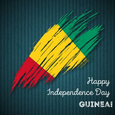 Gine Bağımsızlık günü vatansever tasarım etkileyici fırça darbesi kara günü ulusal bayrak renklerde