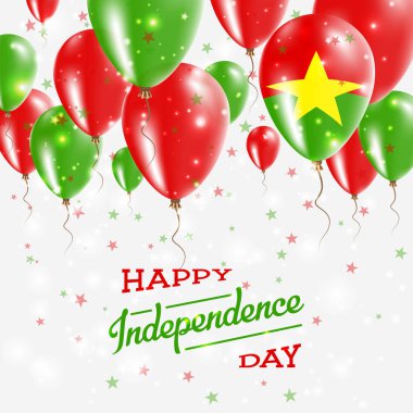 Burkina Faso vektör vatansever Poster Bağımsızlık günü afişini parlak renkli balonları ile