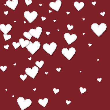 Şarap kırmızı arka plan vektör çizim üzerinde kesme kağıt kalpler soyut dağılım