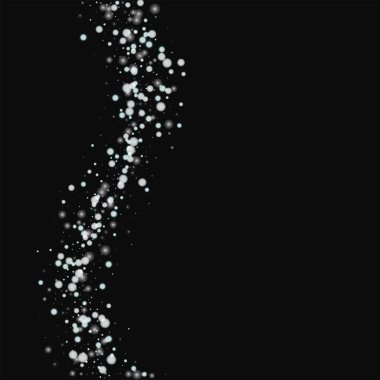 Siyah arka planda vektör güzel yağan kar ile güzel düşen kar sol dalga