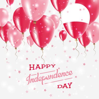 Polonya vektör vatansever Poster Bağımsızlık günü afişini ülkenin parlak renkli balonlar ile