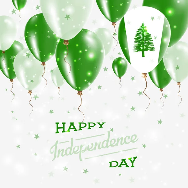 Norfolk Island Vektor patriotische Plakat Unabhängigkeit Tag Plakat mit hellen bunten Luftballons von — Stockvektor