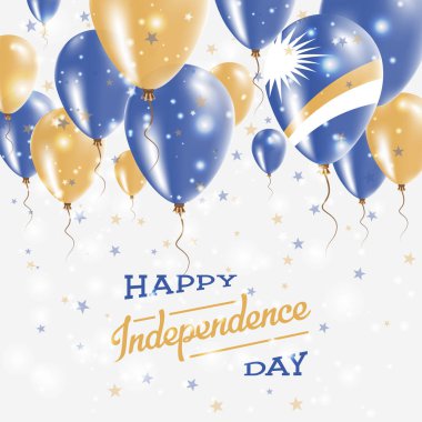 Marshall Adaları vatansever Poster Bağımsızlık günü afişini parlak renkli balonları ile vektör