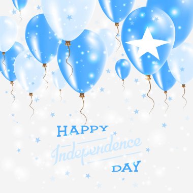 Somali vektör vatansever Poster Bağımsızlık günü afişini ülkenin parlak renkli balonlar ile