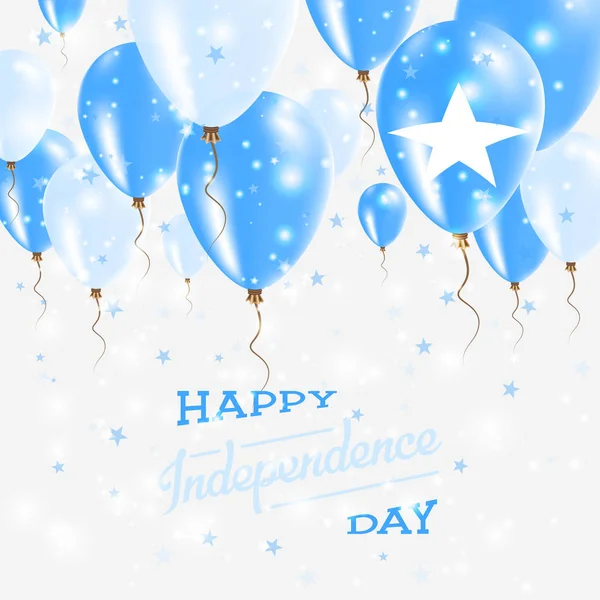 Векторный патриотический плакат "День независимости Сомали" с яркими красочными воздушными шарами страны — стоковый вектор