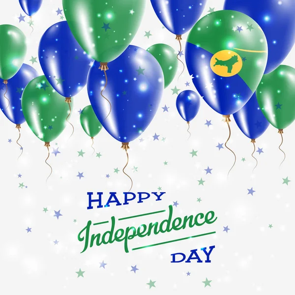 Vánoční ostrov vektor vlastenecké plakát den nezávislosti cedulky s zářivě barevné balónky — Stockový vektor