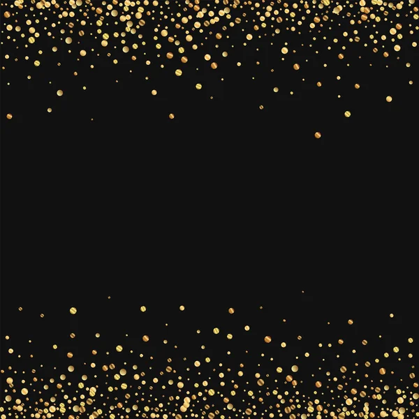 Zlaté konfety hranic na černém pozadí vektorové ilustrace — Stockový vektor