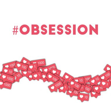 pembe sayaç obsesyon kavramı ile soyut şekli arka planda saplantı Sosyal Medya Icons