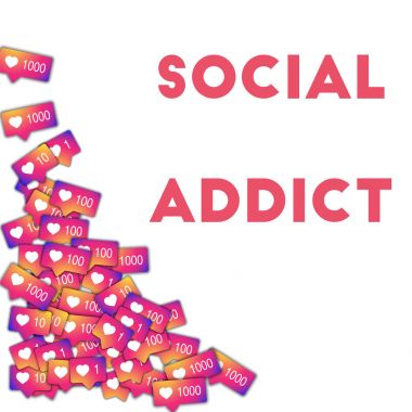 Soyut şekli arka plan degrade sayaç sosyal addict ile sosyal bağımlısı Sosyal Medya simgeler