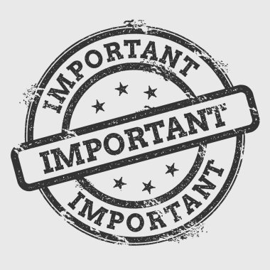 Önemli lastik damgası izole Grunge beyaz arka plan üzerinde metin mürekkep dokulu yuvarlak mühür ve