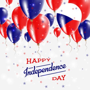 Çek Cumhuriyeti vektör vatansever Poster Bağımsızlık günü afişini parlak renkli balonları ile