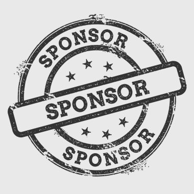 Sponsor lastik damgası izole Grunge beyaz arka plan üzerinde metin mürekkep dokulu yuvarlak mühür ve